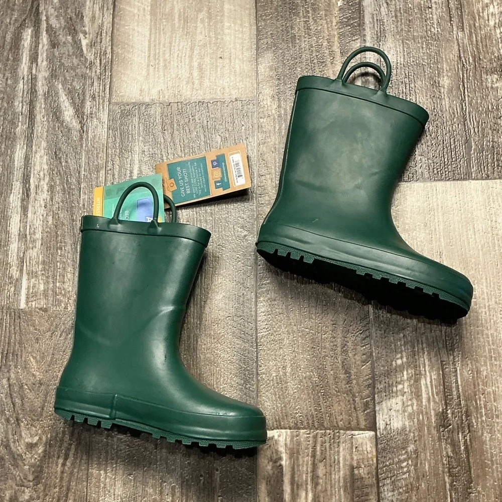 Lone Cone Children's Tall Green Rubber Rain Boots Size 13